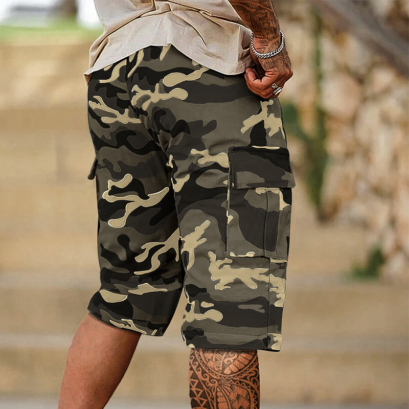 💖Camouflage-cargoshorts voor heren – met meerdere zakken, verstelbare taille en ademende stof