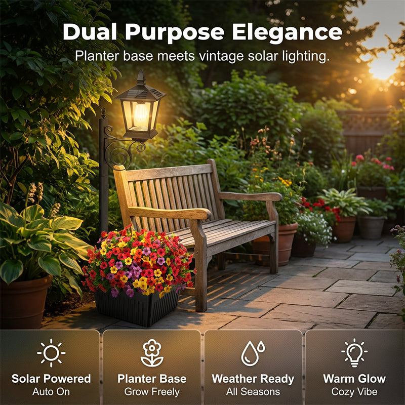 Buiten Solar Tuinlamp met Plantenbakvoet