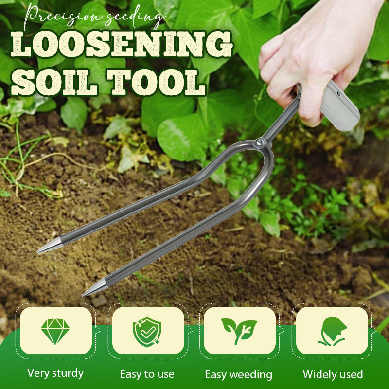 ✨ 50% KORTING ✨🌱Onkruid bij de wortel verwijderen – Compacte 2-Tands Tuinschoffel van Versterkt IJzer 🌱