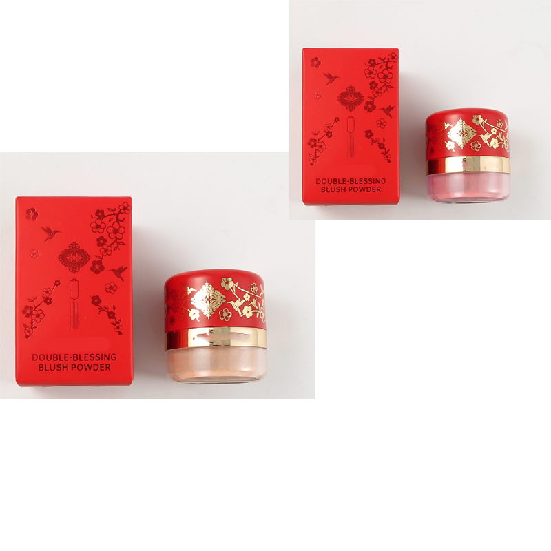 Draagbare poederblush met puff-applicator