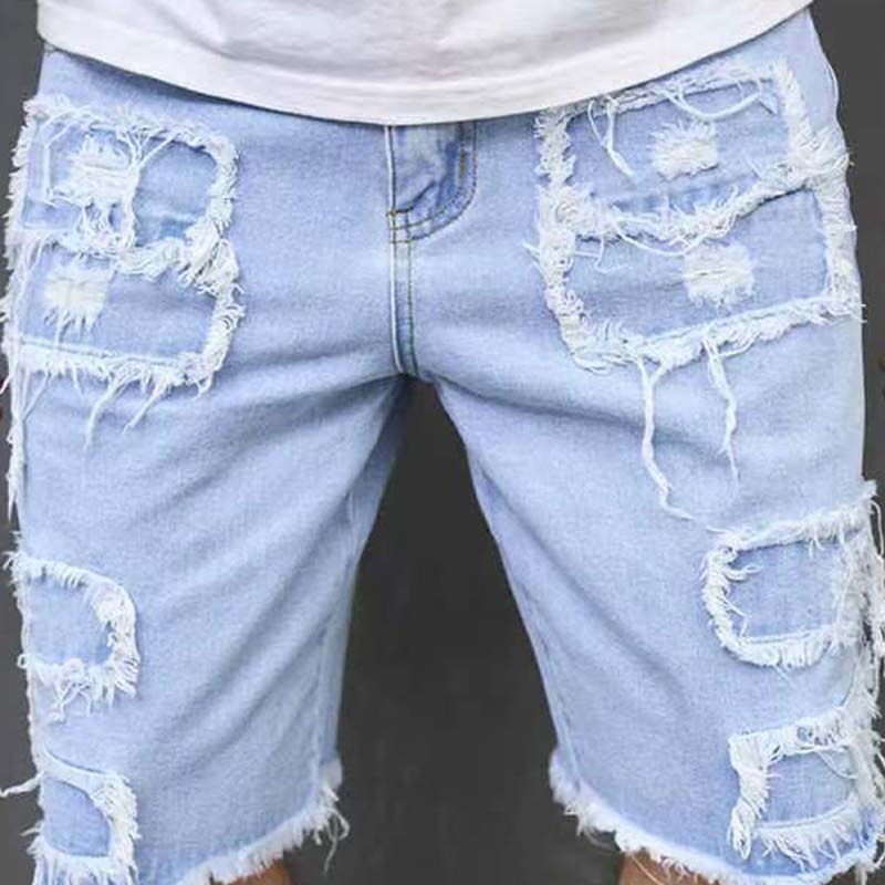 🔥NU 50% KORTING!🔥Gescheurde denim shorts voor heren met gerafelde details