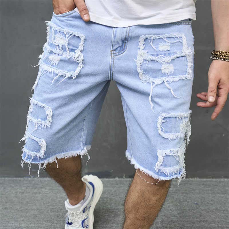 🔥NU 50% KORTING!🔥Gescheurde denim shorts voor heren met gerafelde details