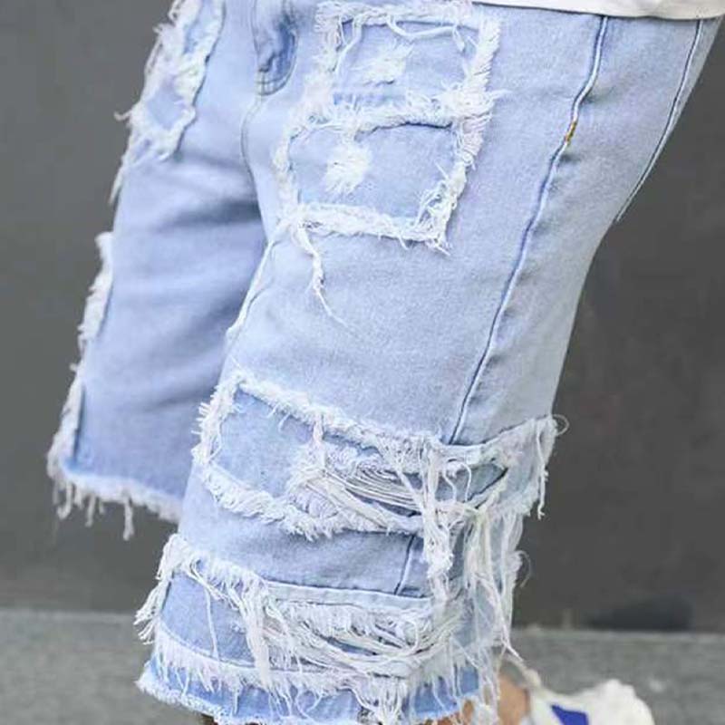 🔥NU 50% KORTING!🔥Gescheurde denim shorts voor heren met gerafelde details