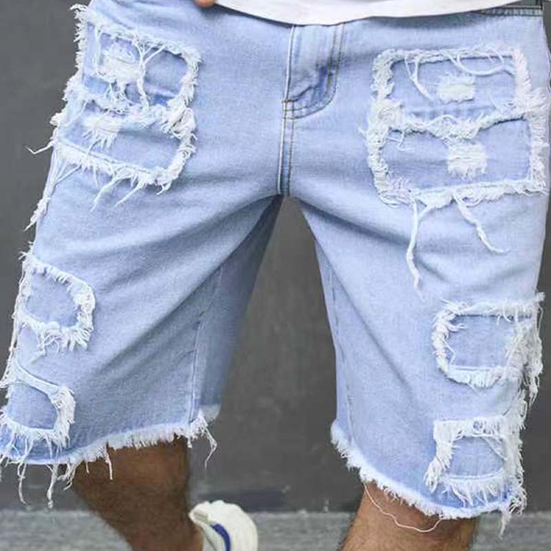 🔥NU 50% KORTING!🔥Gescheurde denim shorts voor heren met gerafelde details