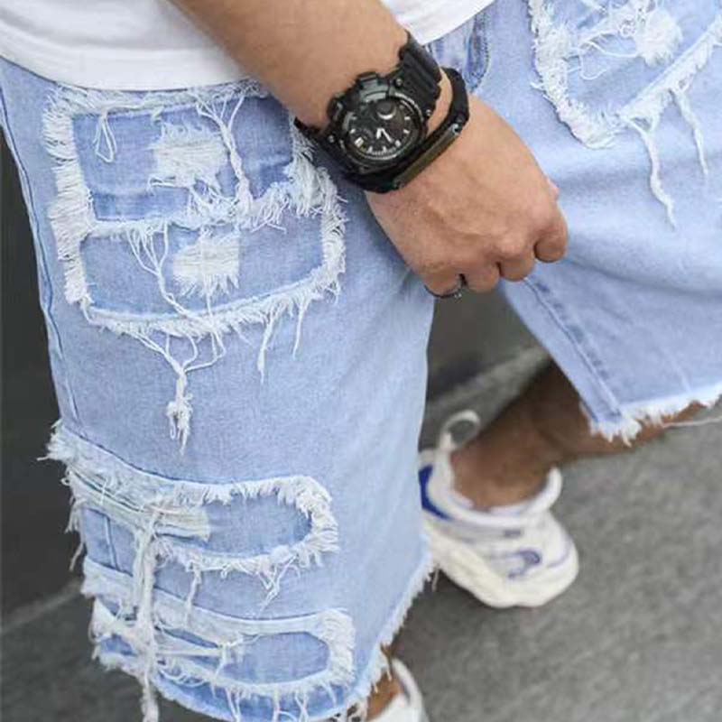 🔥NU 50% KORTING!🔥Gescheurde denim shorts voor heren met gerafelde details