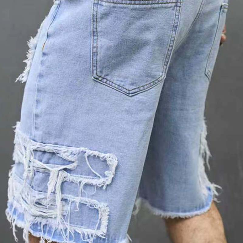 🔥NU 50% KORTING!🔥Gescheurde denim shorts voor heren met gerafelde details