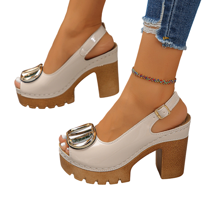 👡NU 50% KORTING!🔥Elegante sandalen met open teen en gesp en hak – Chique design, comfortabele hak en perfect voor elke gelegenheid✨