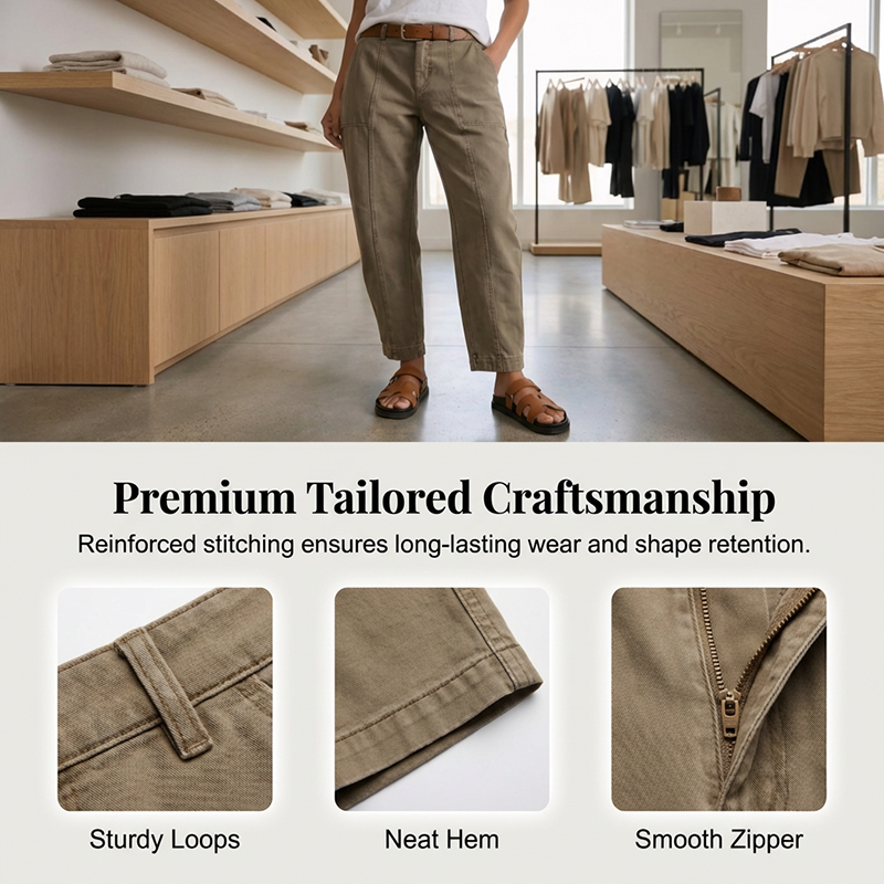 ⚡Hoge taille, taps toelopende utility-broek voor dames