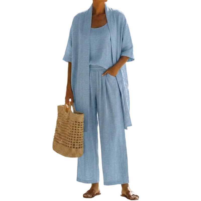 Elegante 3-delige loungewear voor dames in losse pasvorm