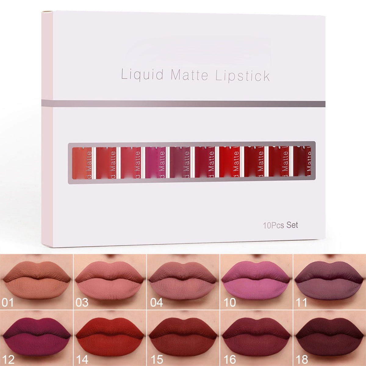 💝10 stuks matte, waterdichte en langhoudende lipgloss
