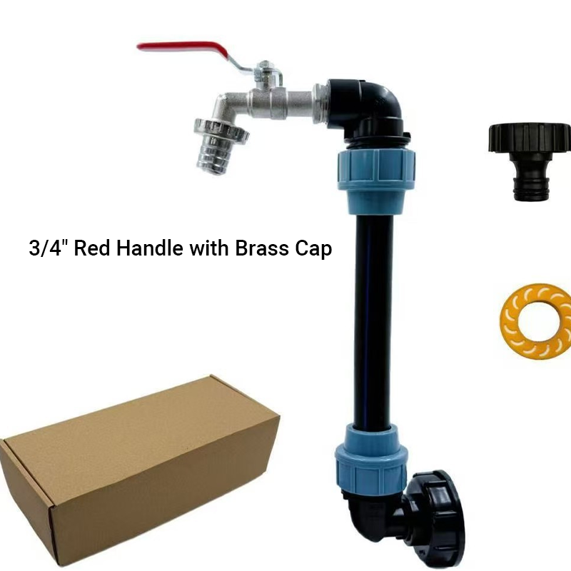 Adapter-set voor IBC-tanks – verhoging, tapkraan van zinklegering (3/4“), PE-slang & haakse stukken – ideaal voor tuin & huishouden 💧🏡