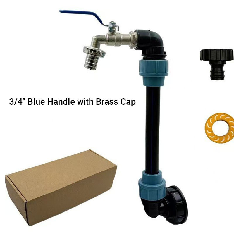 Adapter-set voor IBC-tanks – verhoging, tapkraan van zinklegering (3/4“), PE-slang & haakse stukken – ideaal voor tuin & huishouden 💧🏡