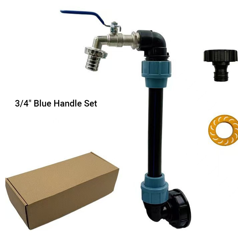 Adapter-set voor IBC-tanks – verhoging, tapkraan van zinklegering (3/4“), PE-slang & haakse stukken – ideaal voor tuin & huishouden 💧🏡