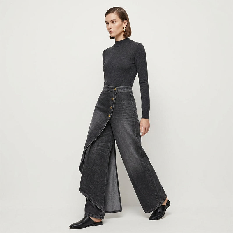 ⏳Tijdelijke speciale aanbieding⏰Asymmetrische wikkelspijkerrokbroek