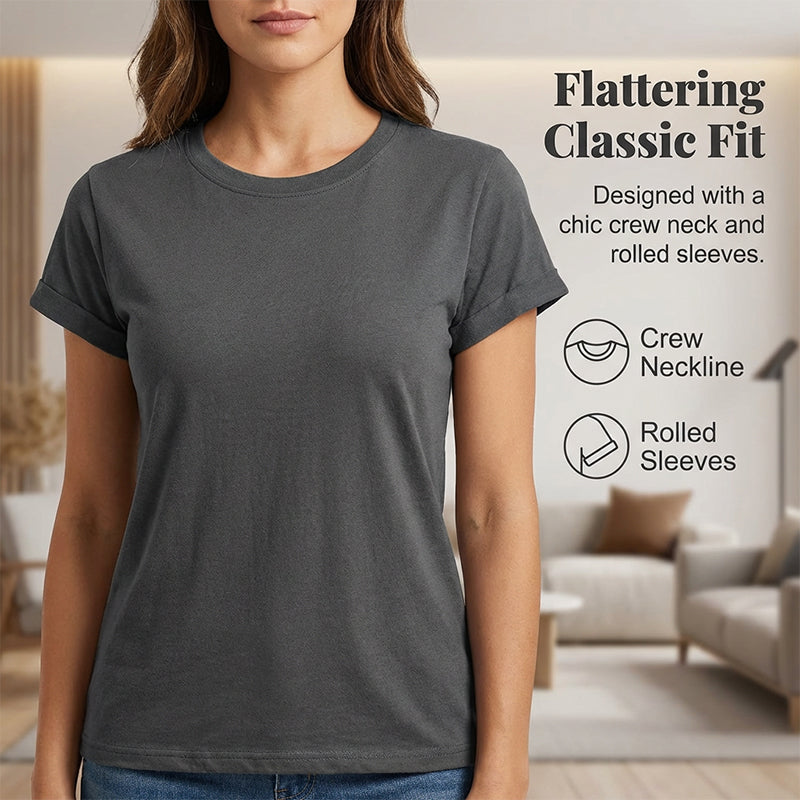 5-pack veelzijdige T-shirts in effen kleuren