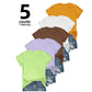 5-pack veelzijdige T-shirts in effen kleuren