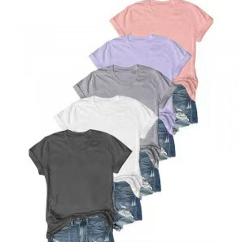 5-pack veelzijdige T-shirts in effen kleuren