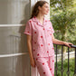Dames Pyjamaset met Hartjesprint en Strepen