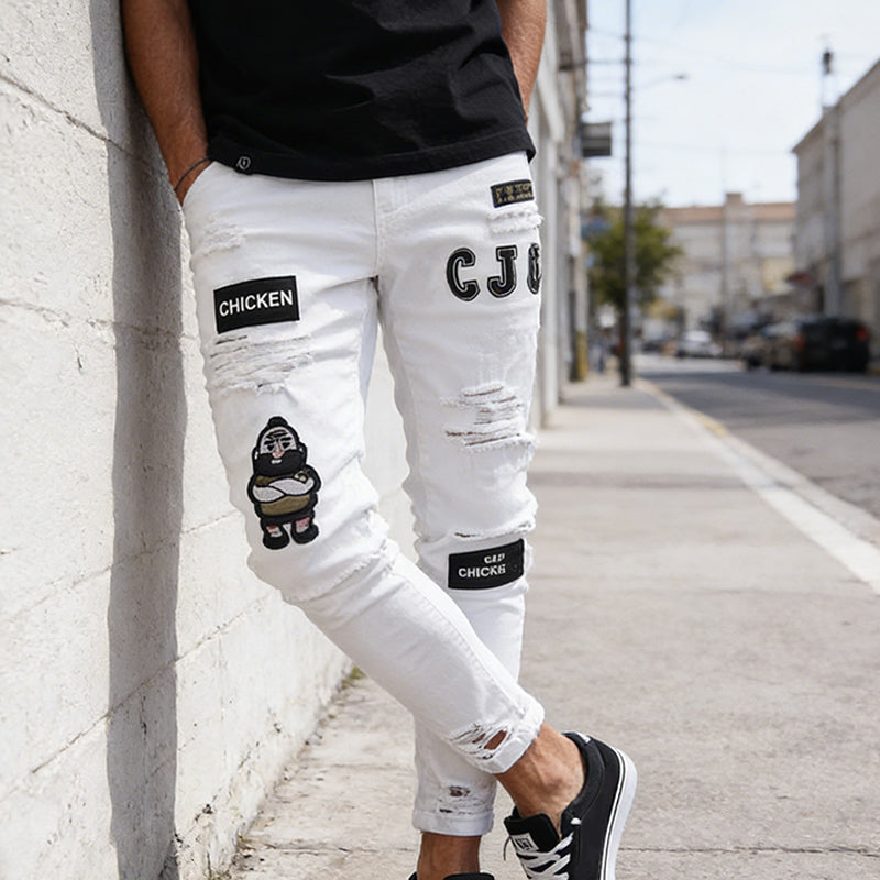 👖Heren skinny jeans met scheuren🎨👟