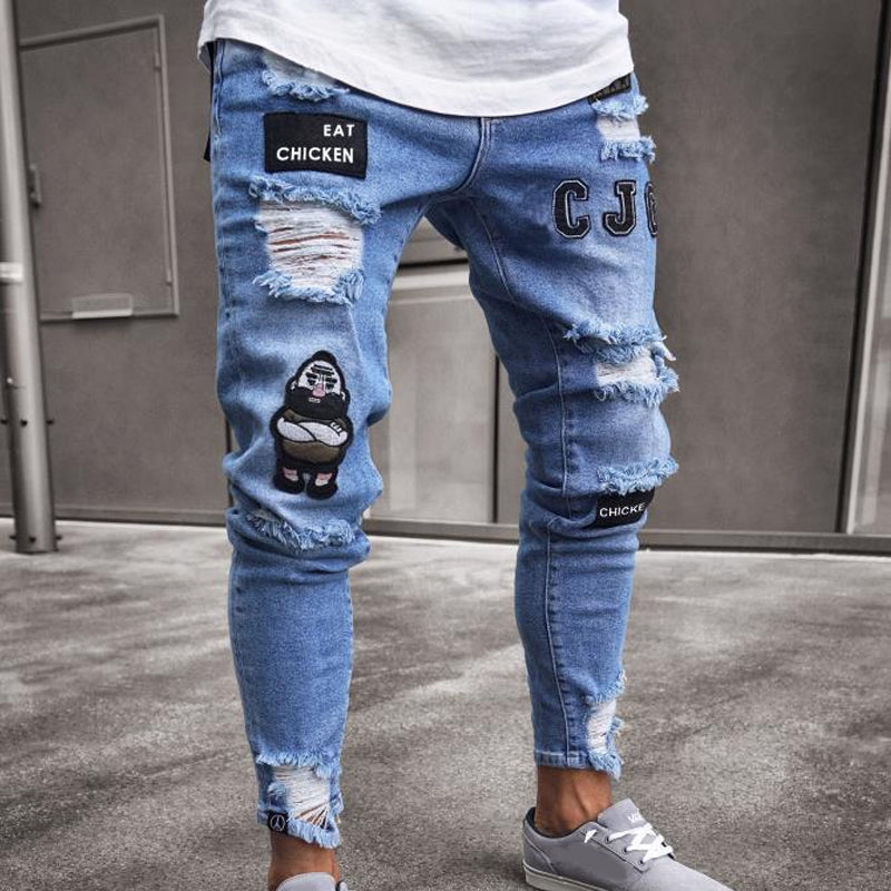 👖Heren skinny jeans met scheuren🎨👟