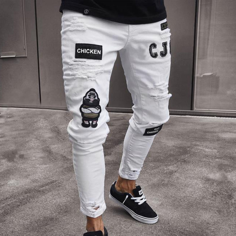 👖Heren skinny jeans met scheuren🎨👟