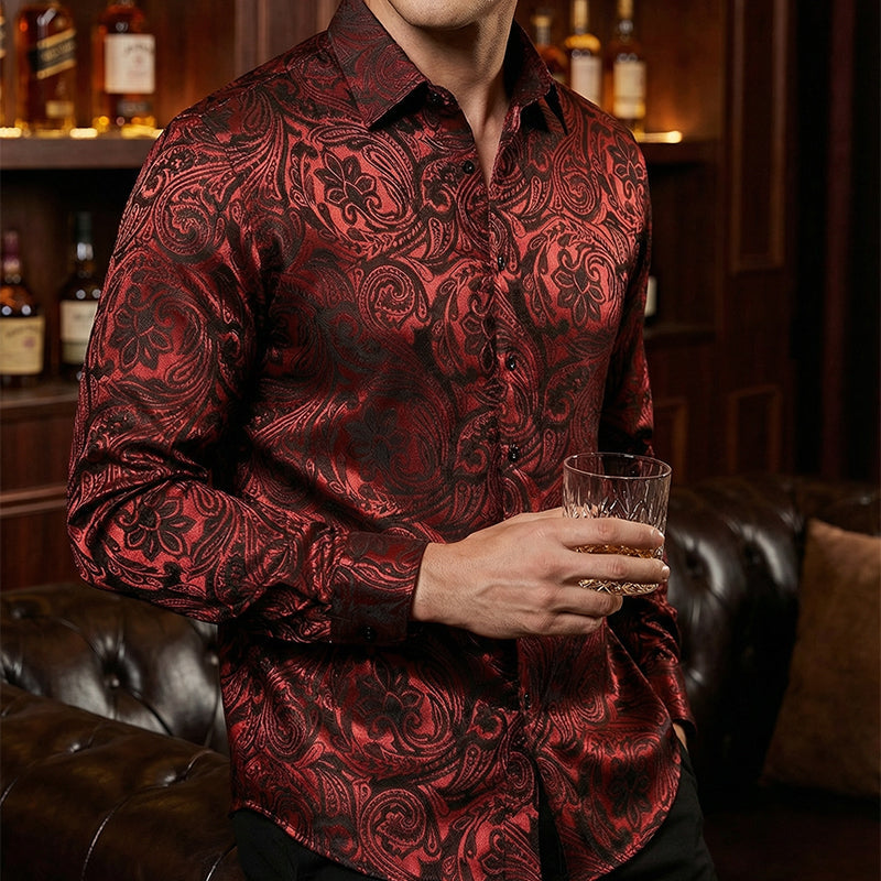 Modern getailleerd overhemd met print en lange mouwen