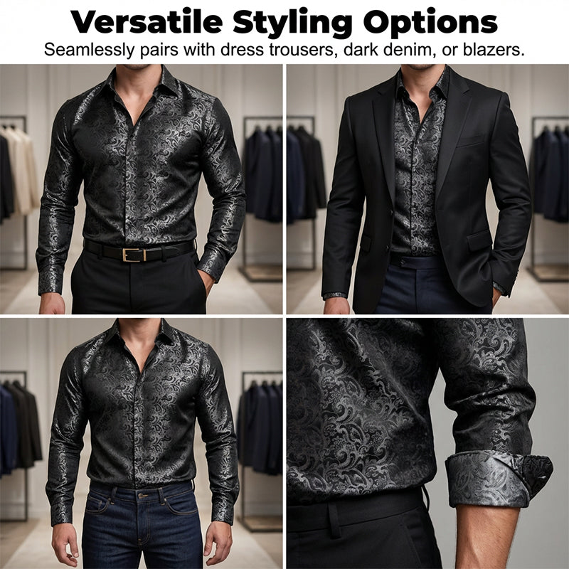 Modern getailleerd overhemd met print en lange mouwen