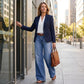 Vintage Dames Jeans met Hoge Taille en Wijde Pijpen