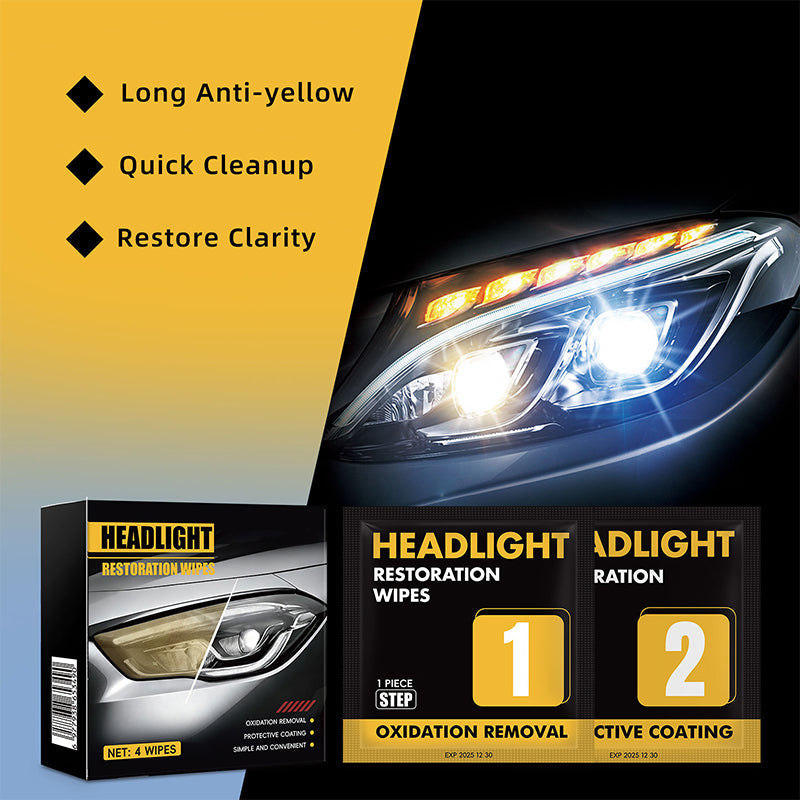 Koplamp Herstel Kit - 2-Stappen Reinigingsdoekjes