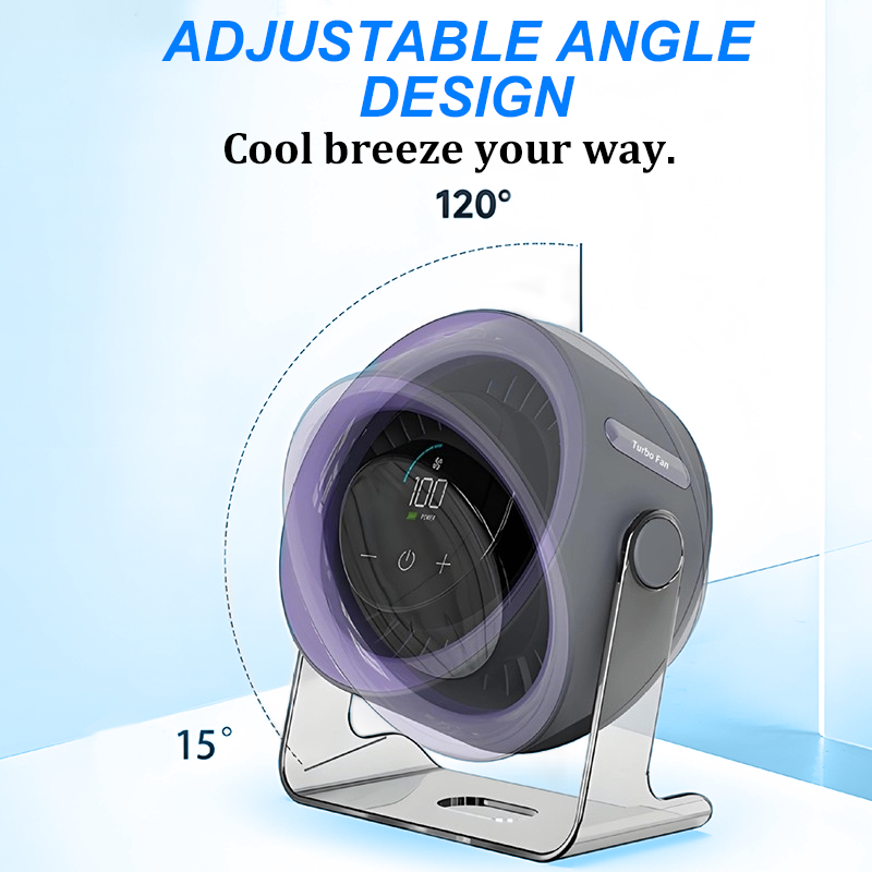💥Bureauventilator met LED-display, USB-voeding, draagbaar, 100 snelheden, 120' kantelbaar, stil, lange batterijduur, oscillerende tafelventilator voor de slaapkamer, kantoor, thuis en op de camping