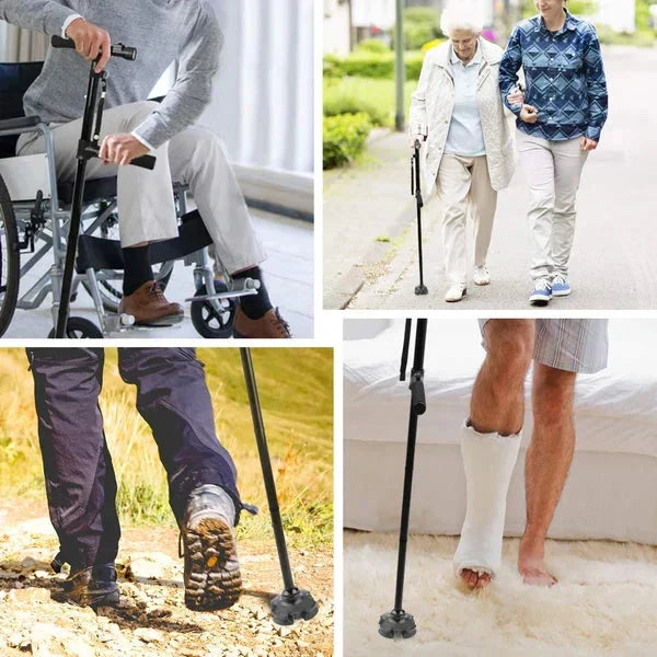 🔥💥 Anti-slip opvouwbare wandelstok met LED-licht – gemaakt van aluminiumlegering 💥👵