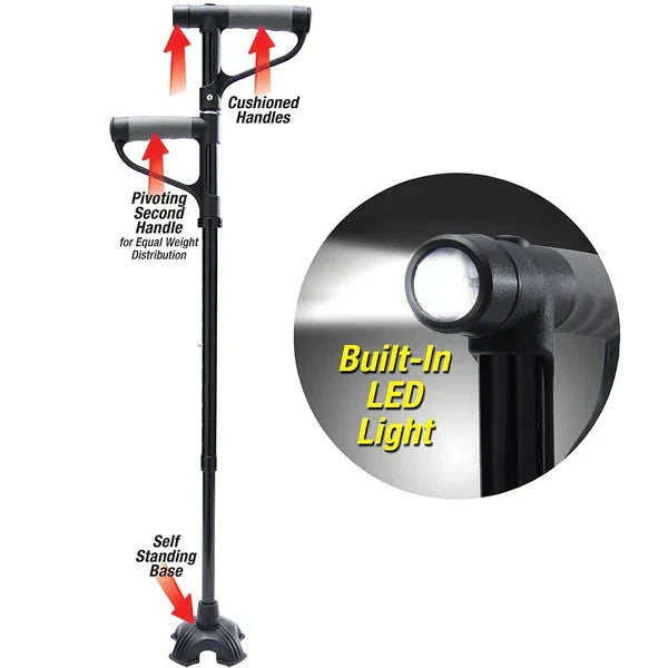 🔥💥 Anti-slip opvouwbare wandelstok met LED-licht – gemaakt van aluminiumlegering 💥👵