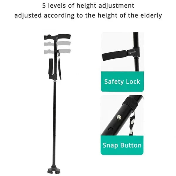 🔥💥 Anti-slip opvouwbare wandelstok met LED-licht – gemaakt van aluminiumlegering 💥👵
