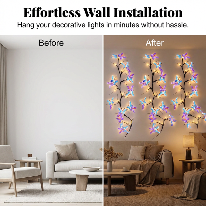 🦋Magische Vlinder Lichtrank (1,6m) | Buigbaar LED Lichtsnoer met 36 Lampjes & 8 Modi | Esthetische Sfeerverlichting