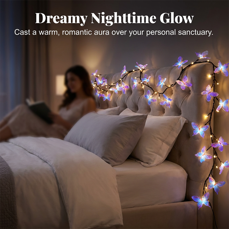 🦋Magische Vlinder Lichtrank (1,6m) | Buigbaar LED Lichtsnoer met 36 Lampjes & 8 Modi | Esthetische Sfeerverlichting