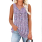 Mouwloze top met print en knopen voor dames
