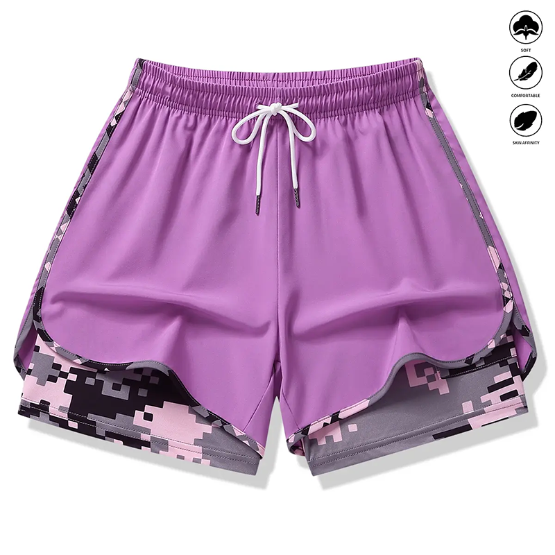 💎50% OP 2-IN-1 ATHLETIC SHORTS💎Ademende stof, camo-voering & zakken voor dames🏃‍♀️✨
