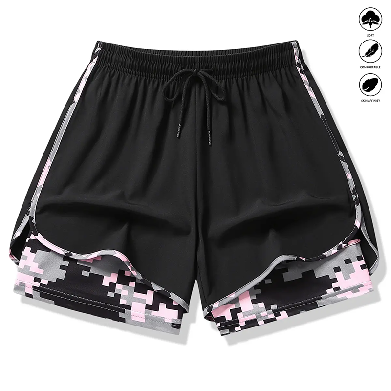 💎50% OP 2-IN-1 ATHLETIC SHORTS💎Ademende stof, camo-voering & zakken voor dames🏃‍♀️✨