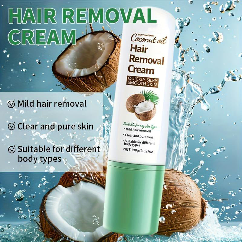🥥50% KORTING! Alsof je een kokosnoot over je benen rolt en alle haartjes eruit glijden! Deze ontharingscrème met schraper lost haren op tot de wortel – geen stoppels, geen irritatie, 8 minuten wachten en je huid voelt als zijde.
