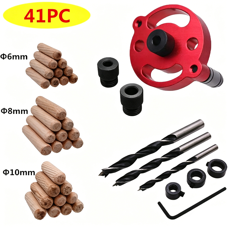 🔨 Zelfcentrerende Deuvelmal-set voor Houtbewerking | Perfecte Uitlijning, Strakke Gaten & Nauwkeurig Resultaat 🛠️