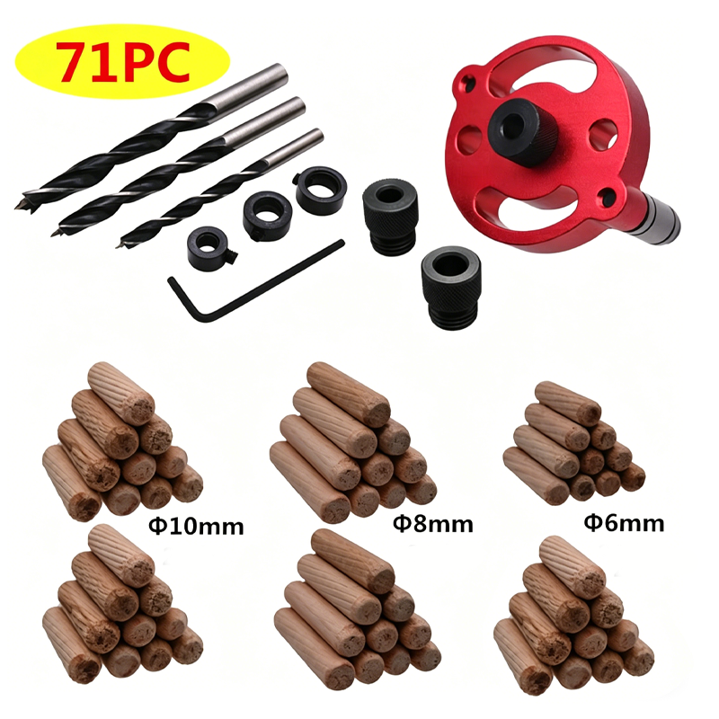 🔨 Zelfcentrerende Deuvelmal-set voor Houtbewerking | Perfecte Uitlijning, Strakke Gaten & Nauwkeurig Resultaat 🛠️
