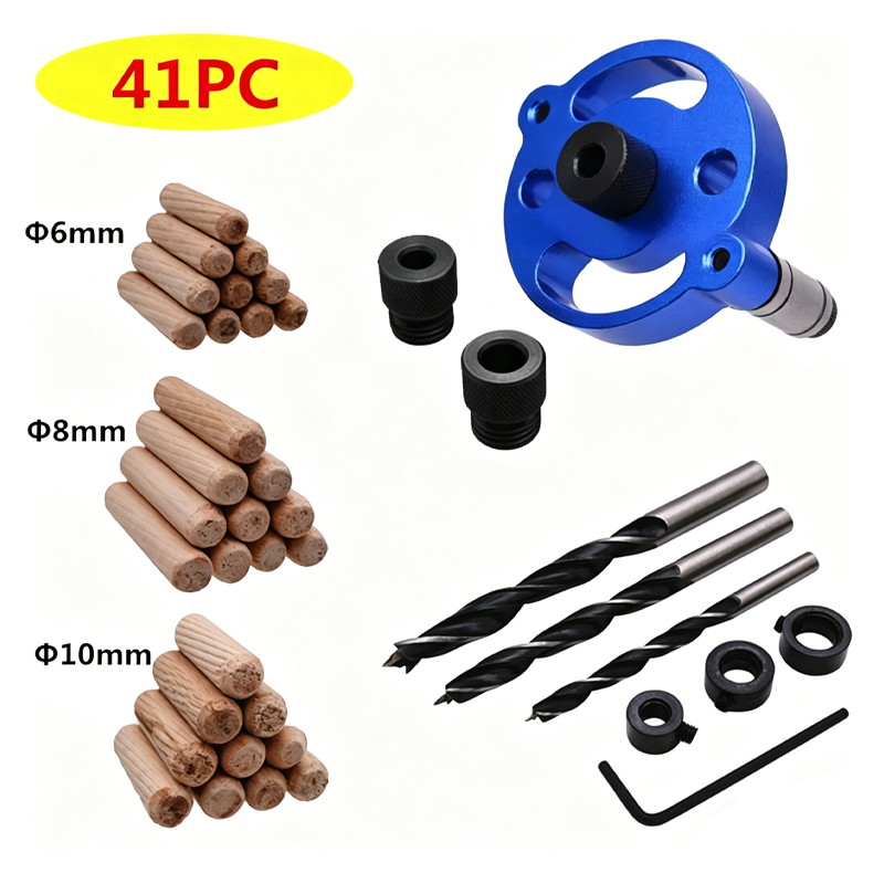 🔨 Zelfcentrerende Deuvelmal-set voor Houtbewerking | Perfecte Uitlijning, Strakke Gaten & Nauwkeurig Resultaat 🛠️
