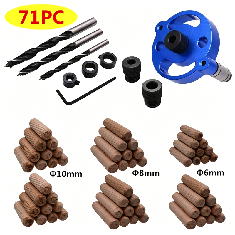 🔨 Zelfcentrerende Deuvelmal-set voor Houtbewerking | Perfecte Uitlijning, Strakke Gaten & Nauwkeurig Resultaat 🛠️