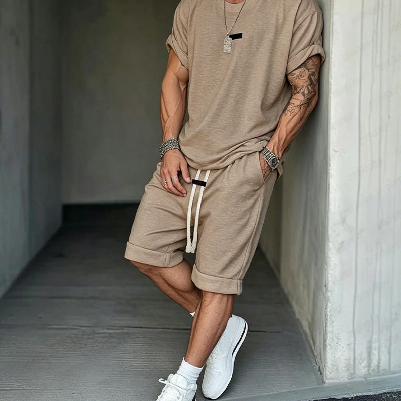 👕🩳 Casual T-shirt- en korte broekset voor heren | Comfortabel • Ademend • 2-delig