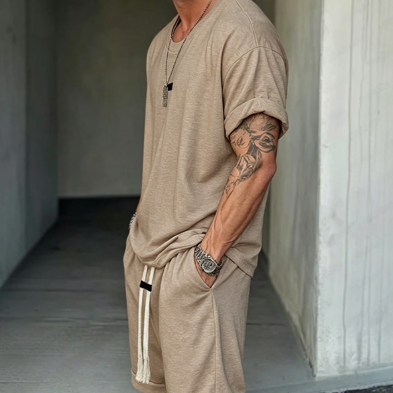 👕🩳 Casual T-shirt- en korte broekset voor heren | Comfortabel • Ademend • 2-delig