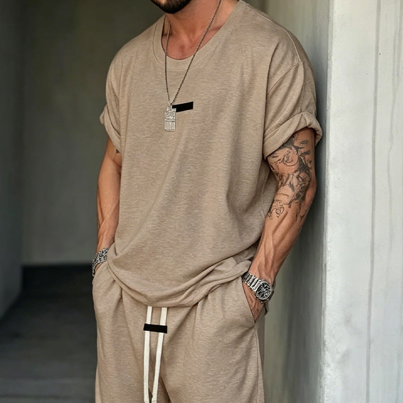 👕🩳 Casual T-shirt- en korte broekset voor heren | Comfortabel • Ademend • 2-delig