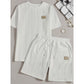 Heren casual effen-kleurige tweedelige loungewear set