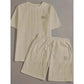 Heren casual effen-kleurige tweedelige loungewear set