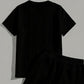 Heren casual effen-kleurige tweedelige loungewear set