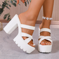 👡 NU 50% KORTING! 💃 Dames chunky hak platform instapsandalen – Hoog platform, kruisende riemen & profielzool ✨